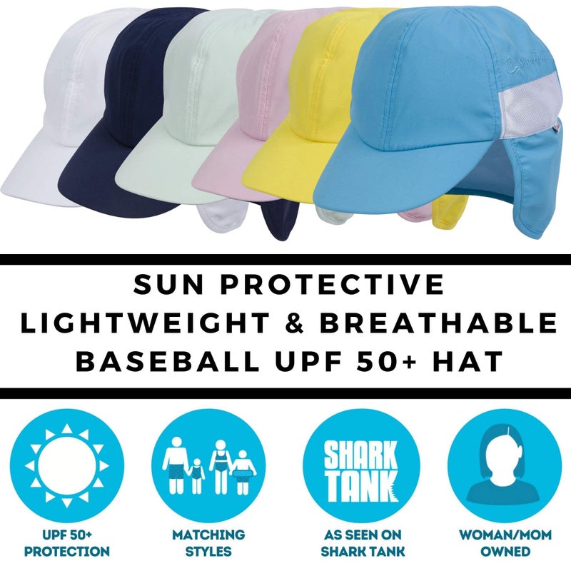 SwimZip Sun Hat with Neck Flap | UPF 50+ Protection for Baby, Toddler, and Kids Aqua - Image 4